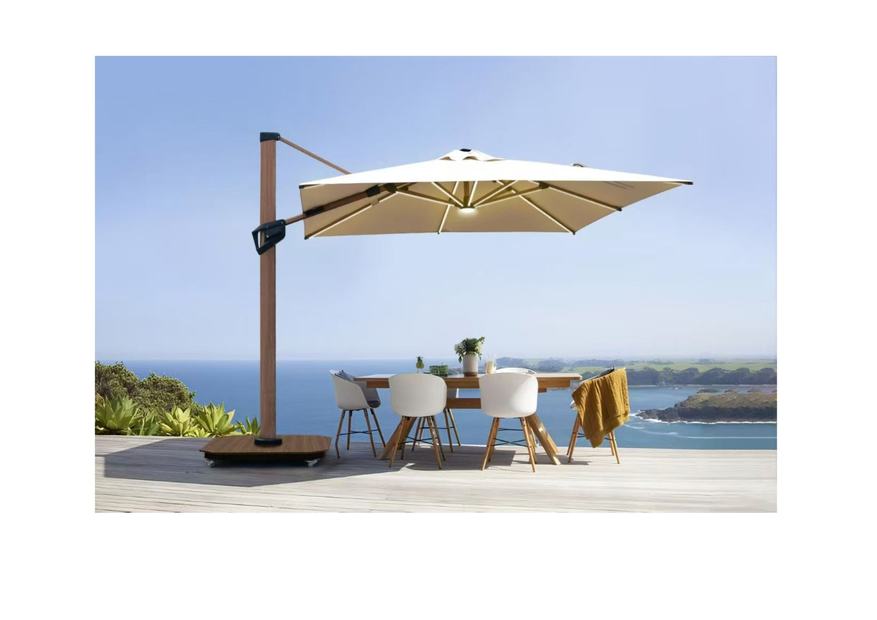 Wood-look Cantilever Umbrella