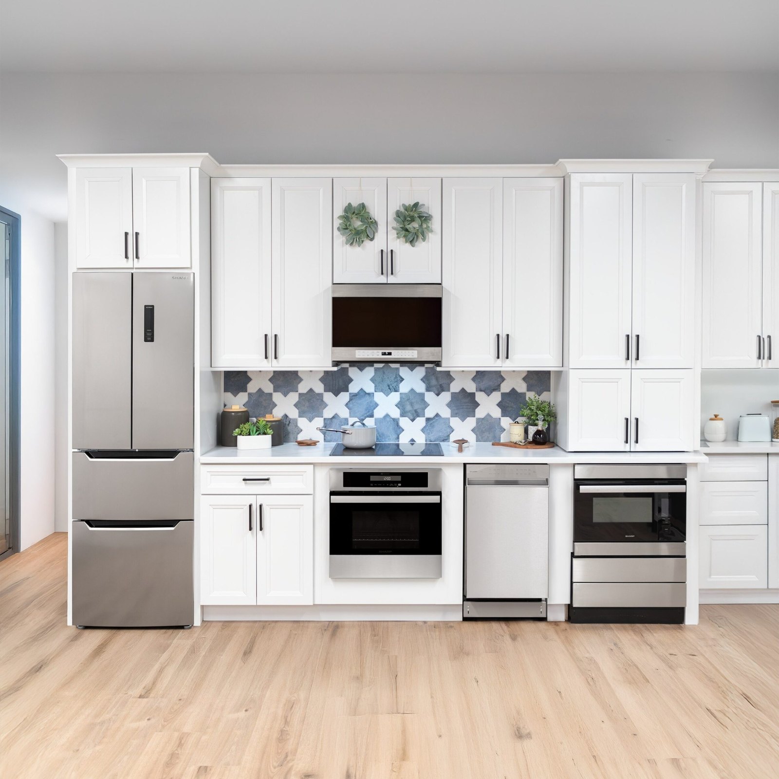 Classic white full-height cabinetry