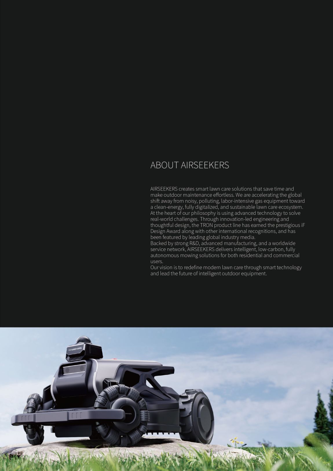 Airseekers Visual 3 Robotic Lawn Mower Feature Page
